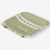 緑と梅のピンク ペーパープレート (傾斜あり)