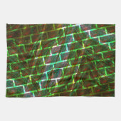 緑と汚れ、傷と壁効果 キッチンタオル (横)