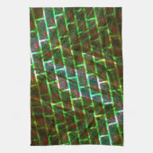 緑と汚れ、傷と壁効果 キッチンタオル (縦)