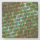 緑と汚れ、傷と壁効果 ストーンコースター (正面)