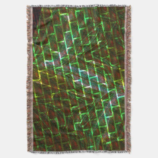 緑と汚れ、傷と壁効果 スローブランケット (正面縦)