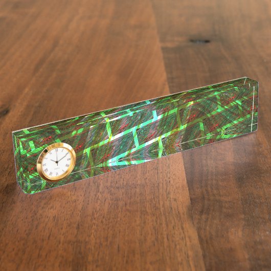 緑と汚れ、傷と壁効果 デスクネームプレート (側面)