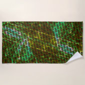 緑と汚れ、傷と壁効果 ビーチタオル (正面)