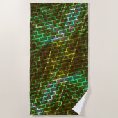 緑と汚れ、傷と壁効果 ビーチタオル (正面)