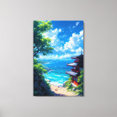 緑と海の道 キャンバスプリント (正面)