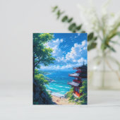 緑と海の道 ポストカード (スタンド正面)