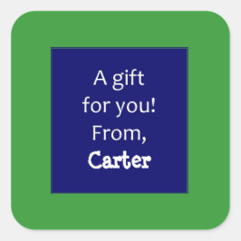 緑と海軍の子供カスタムのギフトステッカー スクエアシール