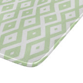 緑と淡い色の白のダイヤモンドパターン カッティングボード (角)
