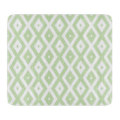 緑と淡い色の白のダイヤモンドパターン カッティングボード (正面)