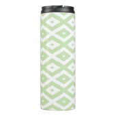 緑と淡い色の白のダイヤモンドパターン タンブラー (裏面)