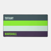 緑と深いの梅ストライプのパターン名 デスクマット (正面)