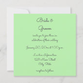 緑と濃い紫の多肉性の写真結婚の数 招待状 (正面)