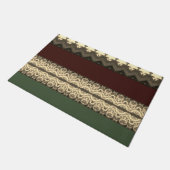 緑と濃い茶色の模様 ドアマット (アングル)