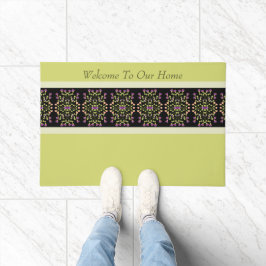 緑と灰と黒 ドアマット