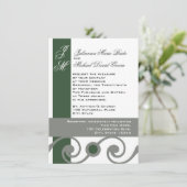 緑と灰色のスクロール作業 招待状 (スタンド正面)