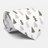 緑と灰色のモダンクリスマスツリー ネクタイ (ロール)