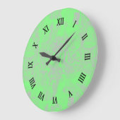 緑と灰色の大理石 ラージ壁時計 (傾斜)