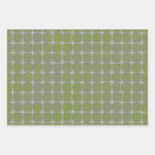 緑と灰色の幾何学的な折り返し紙シート ラッピングペーパーシート (正面)