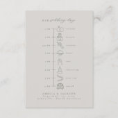 緑と灰色の結婚イベントの時間帯順 エンクロージャーカード (正面)