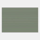 緑と灰色ストライプの ラッピングペーパーシート (正面3)
