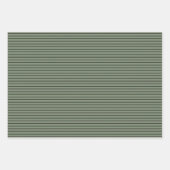 緑と灰色ストライプの ラッピングペーパーシート (正面2)