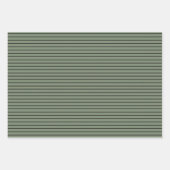 緑と灰色ストライプの ラッピングペーパーシート (正面)