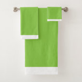 緑と無地の白のトリムバスタオルセット バスタオルセット (インサイチュ)