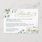 緑と白い花のエレガントな結婚式 エンクロージャーカード (正面)