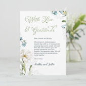 緑と白い花のエレガントな結婚式 サンキューカード (スタンド正面)