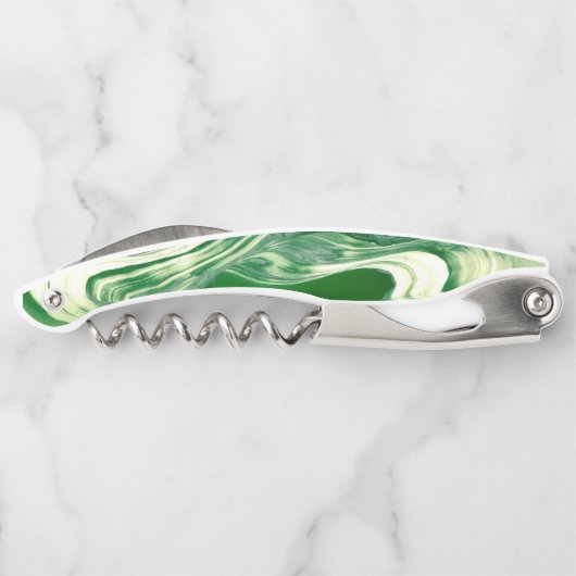 緑と白が渦巻き ソムリエナイフ (裏面)