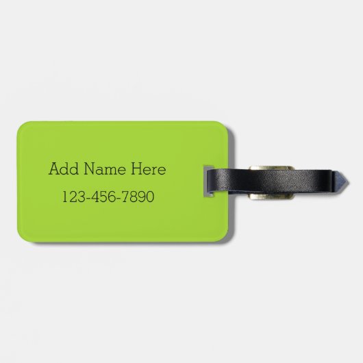 緑と白のお洒落デイジーとカスタム文字 ラゲッジタグ (裏面横)