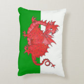 緑と白のアクセント枕にかわいい赤い龍 アクセントクッション (裏面(縦))