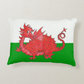 緑と白のアクセント枕にかわいい赤い龍 アクセントクッション (裏面)