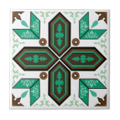 緑と白のアズレジョ タイル (正面)