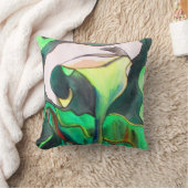 緑と白のアラムリリーフローラ クッション (ブランケット)