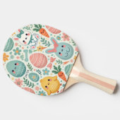 緑と白のイースターストライプ卵 卓球ラケット (横)