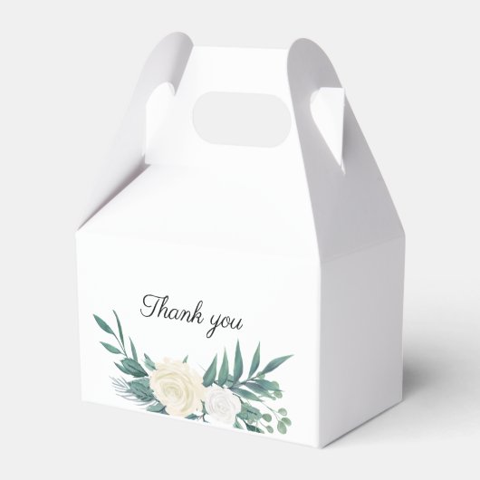 緑と白のエレガントフローラ結婚 フェイバーボックス (裏面サイド)