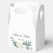 緑と白のエレガントフローラ結婚 フェイバーボックス (オープン)