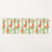 緑と白のオレンジストライプ色 ヨガマット (正面(横))