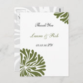 緑と白のカサンキューード ポストカード (正面/裏面)