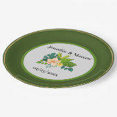 緑と白のカスタムウェディング紙プレート ペーパープレート (アングル)