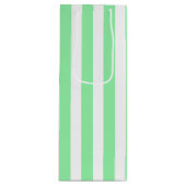 緑と白のキャンディストライプー ワインギフトバッグ (正面)