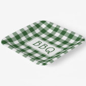 緑と白のギンガムパターンBBQパーティー ペーパープレート (傾斜あり)