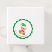 緑と白のクリスマスエルフのサンクスギビング フェイバータグ (インサイチュ)