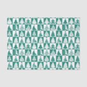 緑と白のクリスマスツリーのホリデーパターン 薄葉紙 (正面)