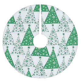 緑と白のクリスマスツリースカート ブラッシュドポリエステルツリースカート