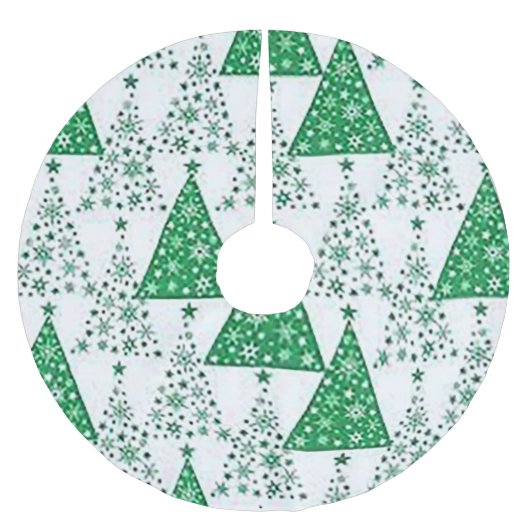 緑と白のクリスマスツリースカート ブラッシュドポリエステルツリースカート (正面)