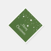 緑と白のクリスマスナプキン スタンダードカクテルナプキン (角)