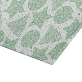 緑と白のクリスマスパターン切り板 カッティングボード (角)