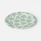 緑と白のクリスマスパターン紙プレート ペーパープレート (アングル)